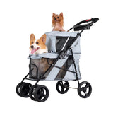 Ibiyaya® - Double Decker Pet Bus, 4-Wheel Foldable, Double Dog-Cat Stroller