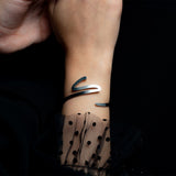 Adjustable Arabic Letter Bangle Bracelet - Brass W/ Gold/Silver Plating - Unisex