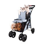 Ibiyaya® - Double Decker Pet Bus, 4-Wheel Foldable, Double Dog-Cat Stroller