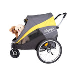 Ibiyaya®3Wheel Foldable Bike Trailer Pet Stroller for All-Terrain Jogging&Hiking