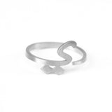 Adjustable Arabic Ya (Y) Letter Ring - Brass, Gold / Silver Plating - Unisex