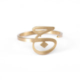 Adjustable Arabic Jim (J or G) Letter Ring - Brass, Gold /Silver Plating -Unisex