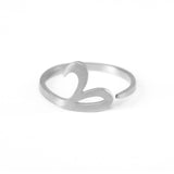 Adjustable Arabic Tā' (TA) Letter Ring - Brass, Gold / Silver Plating - Unisex