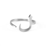 Adjustable Arabic Lam (L) Letter Ring - Brass, Gold / Silver Plating - Unisex