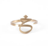 Adjustable Arabic KHA (Khā') Letter Ring - Brass, Gold /Silver Plating - Unisex
