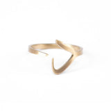 Adjustable Arabic Dal (D) Letter Ring - Brass, Gold / Silver Plating - Unisex