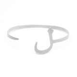 Adjustable Arabic Lam (L) Letter Bracelet - Brass, Gold / Silver Plating -Unisex