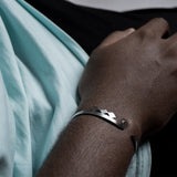 Adjustable Arabic Letter Bangle Bracelet - Brass W/ Gold/Silver Plating - Unisex