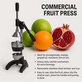 Heavy-Duty Manual Citrus & Pomegranate Juicer – Commercial Grade Fruit Press