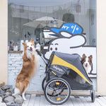 Ibiyaya®3Wheel Foldable Bike Trailer Pet Stroller for All-Terrain Jogging&Hiking