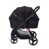 Ibiyaya® - Retro Luxe 4-Wheel Foldable Pet Pram Stroller with Two Openings