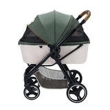 Ibiyaya® - Retro Luxe 4-Wheel Foldable Pet Pram Stroller with Two Openings