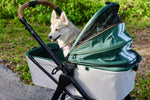 Ibiyaya® - Retro Luxe 4-Wheel Foldable Pet Pram Stroller with Two Openings