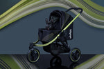 Ibiyaya® -Pet Stroller 3-Wheel All-Terrain W/ Double Breaks for Running & Hiking