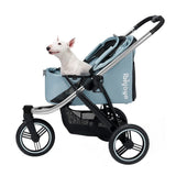 Ibiyaya® -Pet Stroller 3-Wheel All-Terrain W/ Double Breaks for Running & Hiking