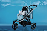 Ibiyaya® -Pet Stroller 3-Wheel All-Terrain W/ Double Breaks for Running & Hiking