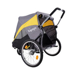 Ibiyaya®3Wheel Foldable Bike Trailer Pet Stroller for All-Terrain Jogging&Hiking