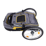 Ibiyaya®3Wheel Foldable Bike Trailer Pet Stroller for All-Terrain Jogging&Hiking