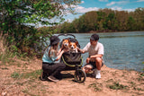 Ibiyaya® -Pet Stroller 3-Wheel All-Terrain W/ Double Breaks for Running & Hiking