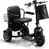 MotoTec® - Folding Mobility Electric Trike 48v 1000w Dual Motor Lithium Black
