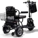 MotoTec® - Folding Mobility Electric Trike 48v 1000w Dual Motor Lithium Black