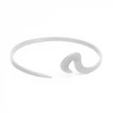 Adjustable Arabic Mim (M) Letter Bracelet - Brass, Gold / Silver Plating -Unisex