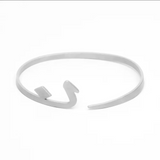 Adjustable Arabic Nun (N) Letter Bracelet - Brass, Gold / Silver Plating -Unisex