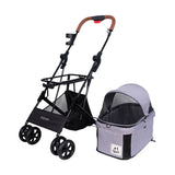 Ibiyaya® - Travois Tri-fold Pet Travel System 3-in-1 Detachable Pet Stroller