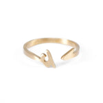 Adjustable Arabic Alif (E/I) Letter Ring - Brass, Gold / Silver Plating - Unisex