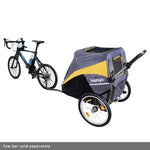 Ibiyaya®3Wheel Foldable Bike Trailer Pet Stroller for All-Terrain Jogging&Hiking