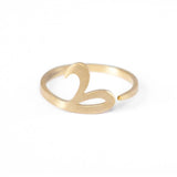 Adjustable Arabic Tā' (TA) Letter Ring - Brass, Gold / Silver Plating - Unisex