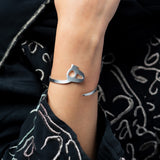 Adjustable Arabic Letter Bangle Bracelet - Brass W/ Gold/Silver Plating - Unisex