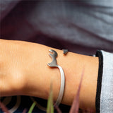 Adjustable Arabic Letter Bangle Bracelet - Brass W/ Gold/Silver Plating - Unisex