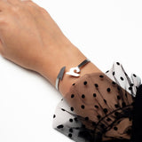 Adjustable Arabic Letter Bangle Bracelet - Brass W/ Gold/Silver Plating - Unisex