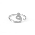 Adjustable Arabic Fa (F) Letter Ring - Brass, Gold / Silver Plating - Unisex