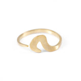 Adjustable Arabic Mim (M) Letter Ring - Brass, Gold / Silver Plating - Unisex