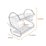 2 Layers Dish Organizer Storage Bowls Shelf for Home