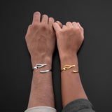 Adjustable Arabic Letters Bangle Bracelet - Love (حب)- Brass Plating For Couples