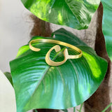 Adjustable Arabic Nun (N) Letter Bracelet - Brass, Gold / Silver Plating -Unisex