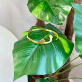 Adjustable Arabic Nun (N) Letter Bracelet - Brass, Gold / Silver Plating -Unisex