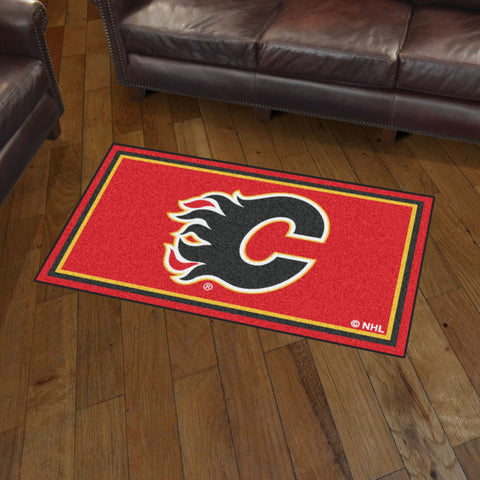 Fanmats® - NHL Calgary Flames 3'x5' Ultra Plush Area Rug with Flaming C Logo