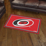 Fanmats - NHL Carolina Hurricanes 3'x5' Ultra Plush Rug w/ Eye of Hurricane Logo