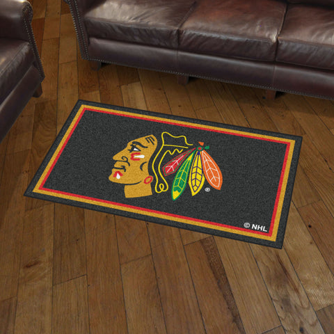 Fanmats® - NHL Chicago Blackhawks 3'x5' Ultra Plush Rug w/ Native American Logo