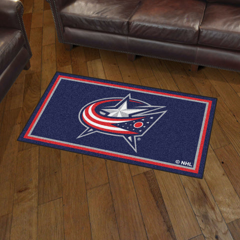 Fanmats® - NHL Columbus Blue Jackets 3'x5' Ultra Plush Area Rug w/Star Flag Logo