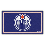 Fanmats® -NHL Edmonton Oilers 3'x5' Ultra Plush Area Rug with Circle Oilers Logo