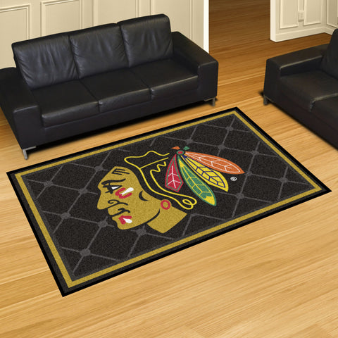 Fanmats® - NHL Chicago Blackhawks Ultra Plush Area Rug w/ Native American Logo