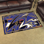 Fanmats® - NFL Baltimore Ravens 4'x6' Ultra Plush Area Rug with Raven Logo