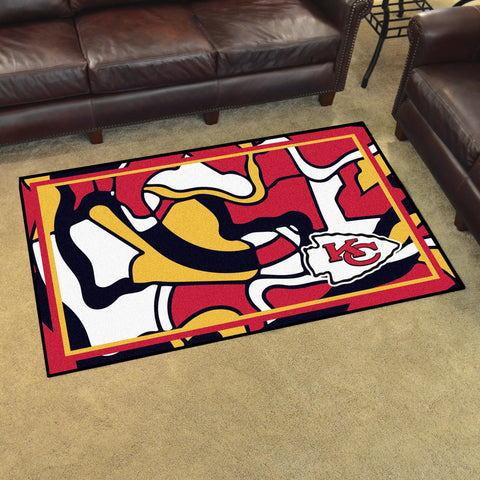 Fanmats® - NFL Kansas City Chiefs 4'x6' Ultra Plush Area Rug with KC Arrow Logo