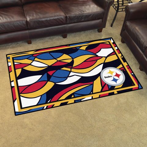 Fanmats® - NFL Pittsburgh Steelers 4'x6' Ultra Plush Area Rug with Steelers Logo