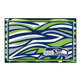 Fanmats® - NFL Seattle Seahawks 4'x6' Ultra Plush Area Rug with Seahawk Logo